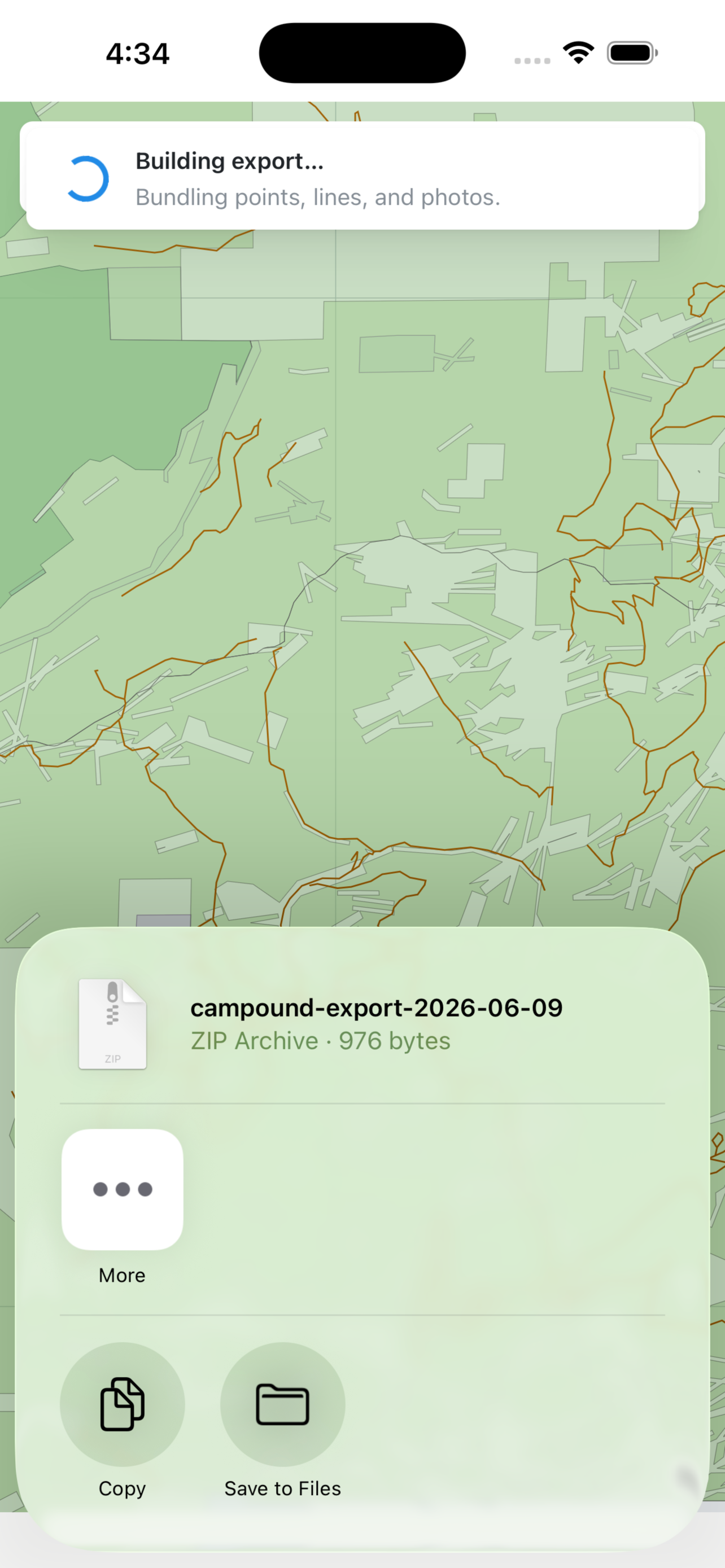 Export captures — Campound screenshot