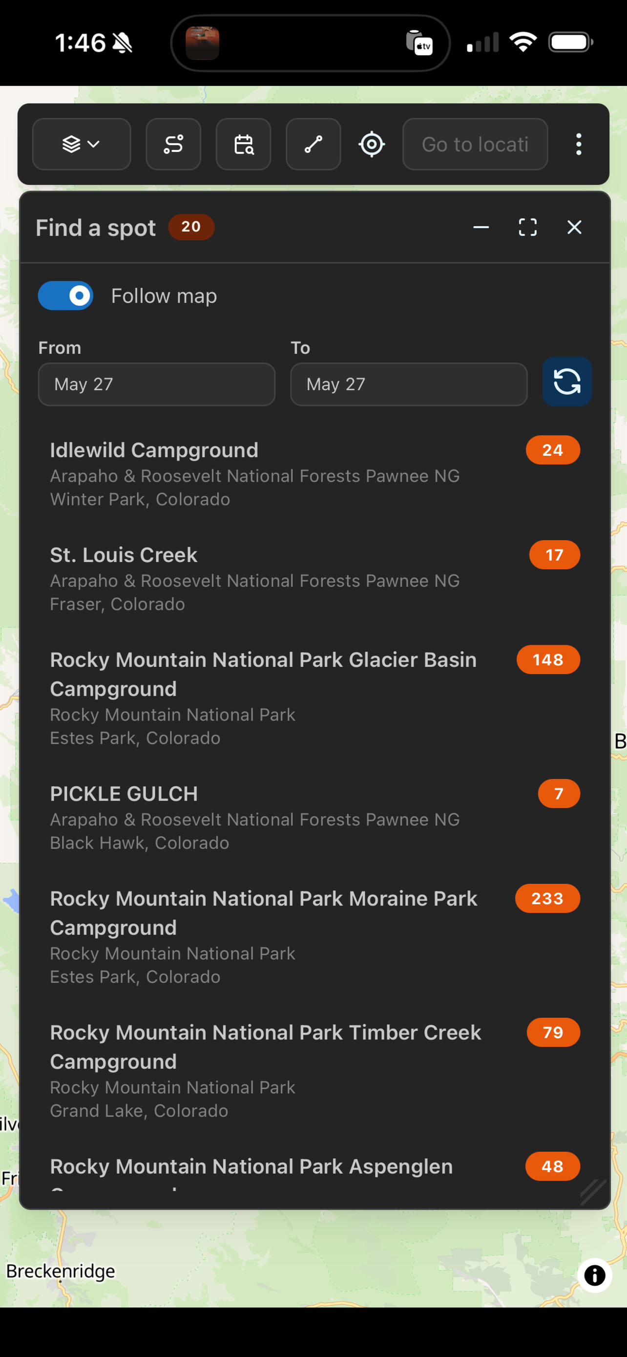 Find a spot — Campound screenshot
